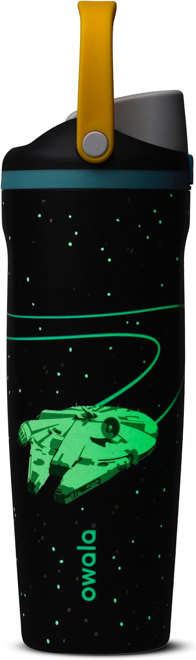 Owala Star Wars FreeSip Sway Insulated Stainless Steel Water Bottle with Two-Way Spout. Built-In Straw and Bucket Handle. School. and Sports. 30oz. BPA Free. Leak Proof. Millennium Falcon