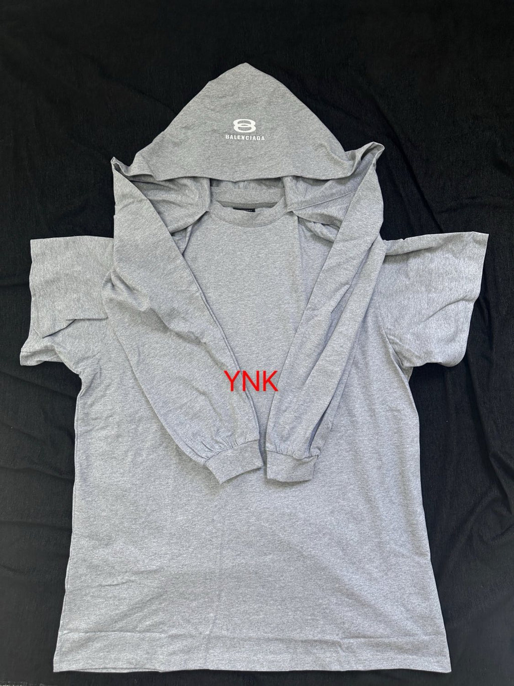 Balenciaga Men's and Women's Summer Solid Color Hooded Two-Piece Short Sleeve T-Shirt #77219