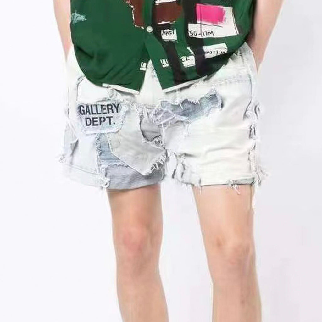 Gallery Dept Men's Women's Four Seasons Vintage Old Spliced Shorts Casual High Street Gradient Jeans Pants Ngvp #8627