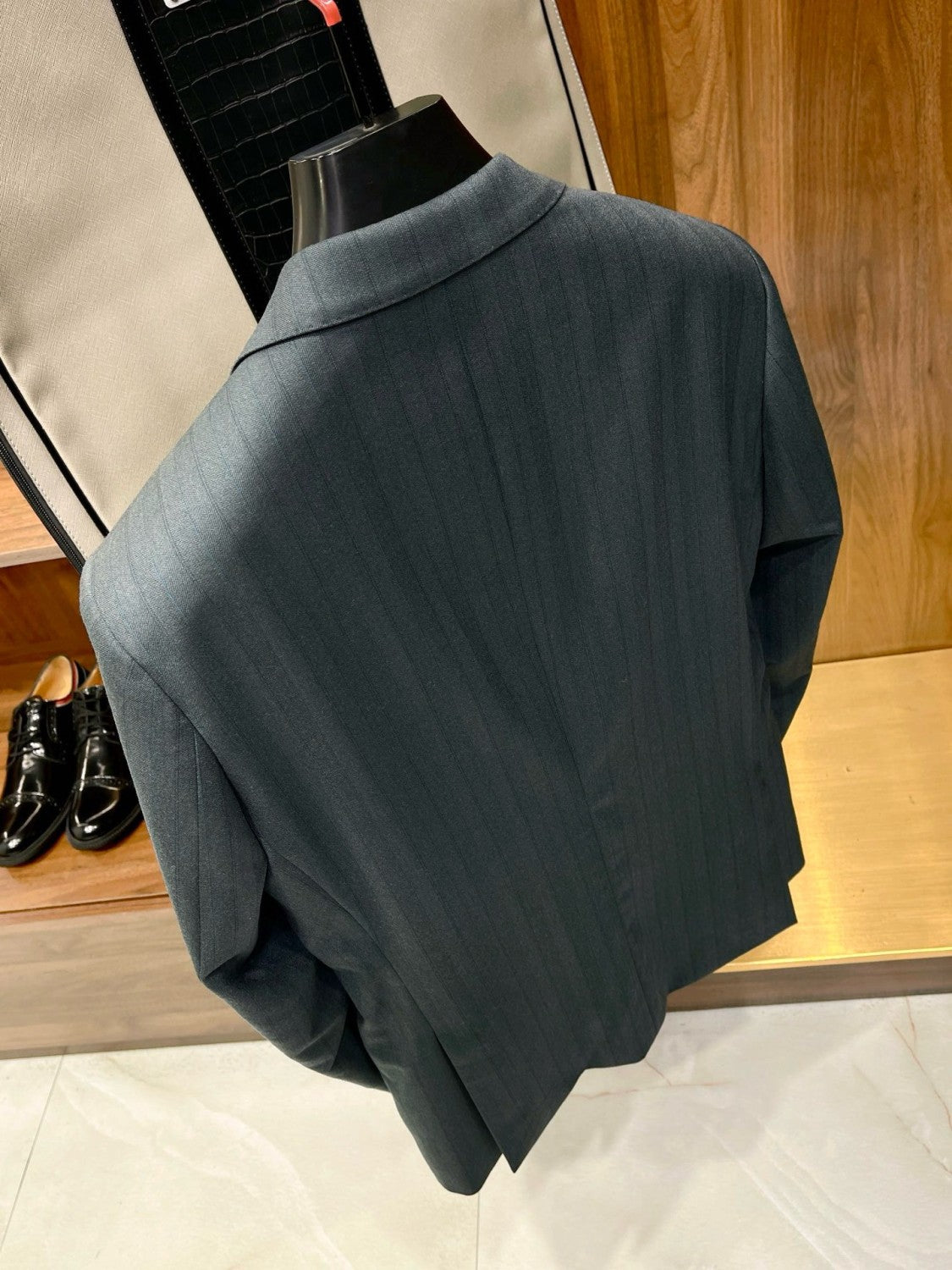 Louis Vuitton Men's Fall And Winter Business High-end Tide Wool Blazer Tops Wedding Suit Casual Pants Dark Stripe Suit Set Suit Set Ngvp #2442