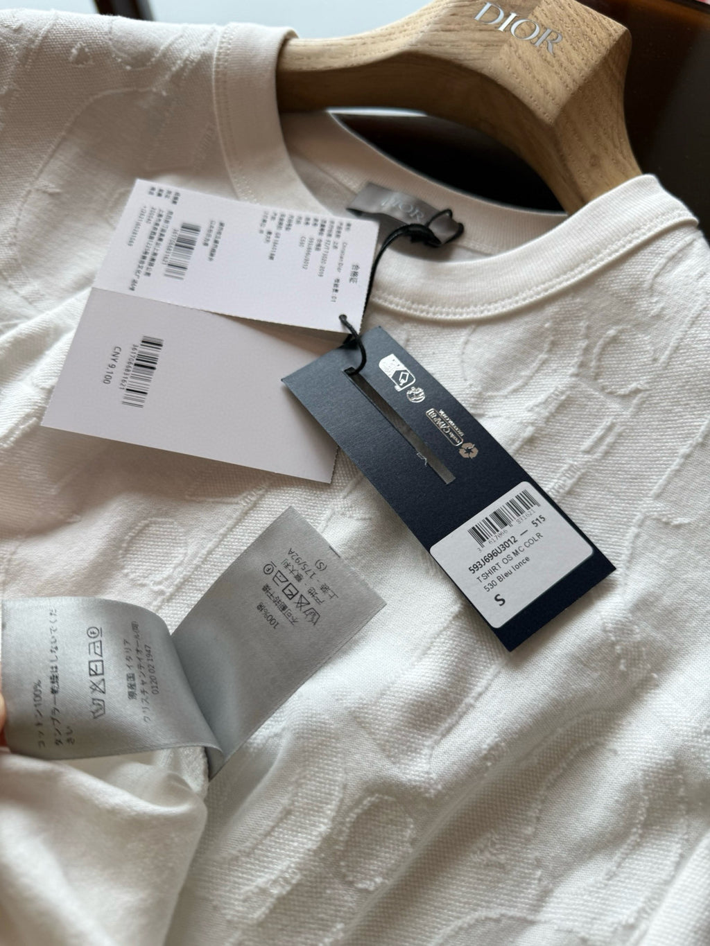 Dior Men's Summer Solid Colour Cotton Loose Plain Knit Printed Short Sleeve T-Shirt #76976