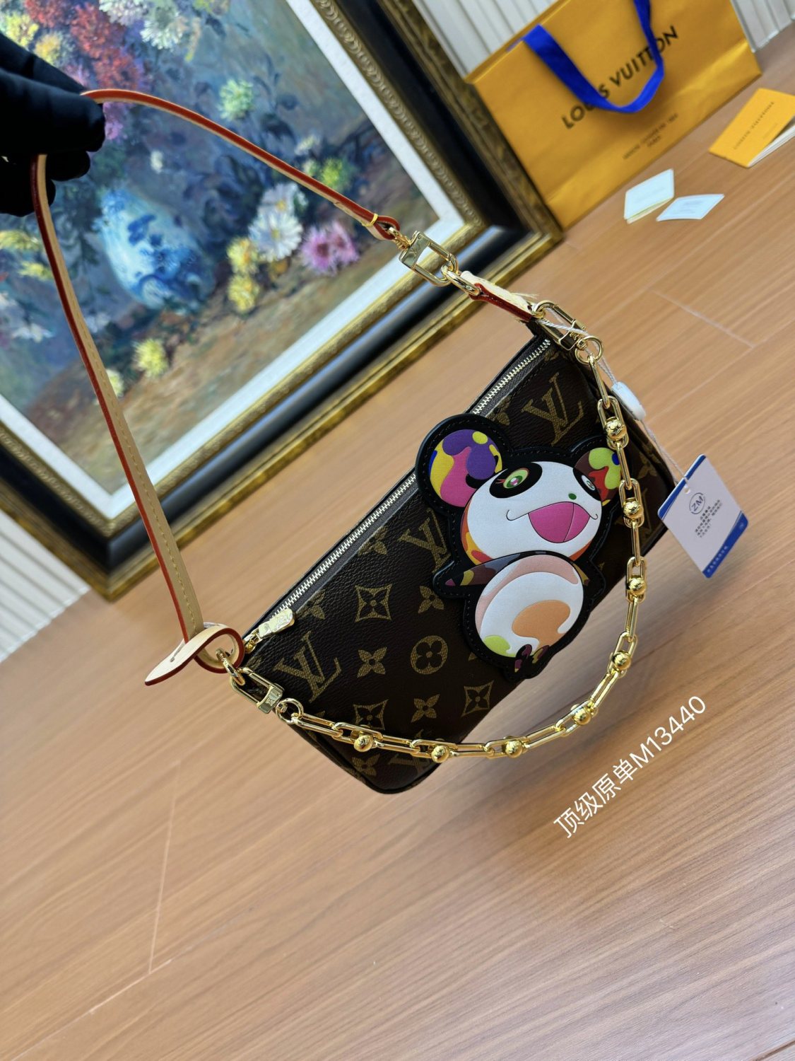 Louis Vuitton Women's Pochette Accessoires Handbag Logo Full Printed Solid Color Cowhide Casual Shoulder Bag Bags #75414