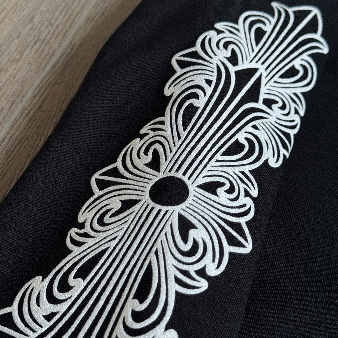 Chrome Hearts 925 Sterling Silver Hardware Classic Horseshoe Flower Arm Zipper Sweatshirt #333189