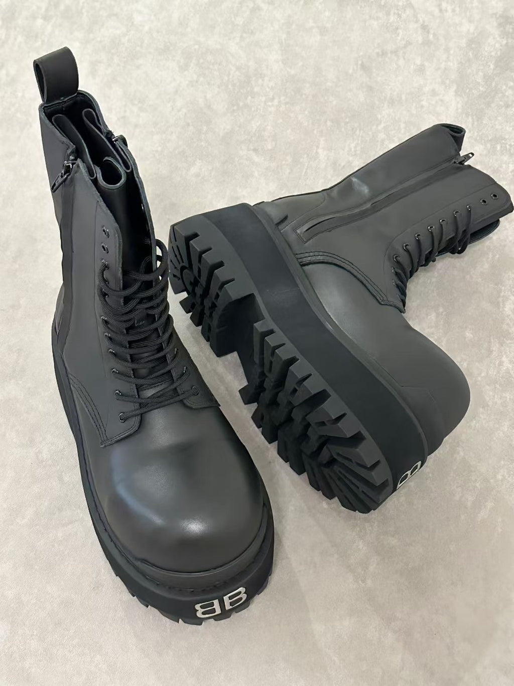Balenciaga Men's And Women's Fall/winter Fashion Casual Round Toe Sleeveless Zipper Lace Up Thick Sole Martin Boots Short Boots Shoes #79318