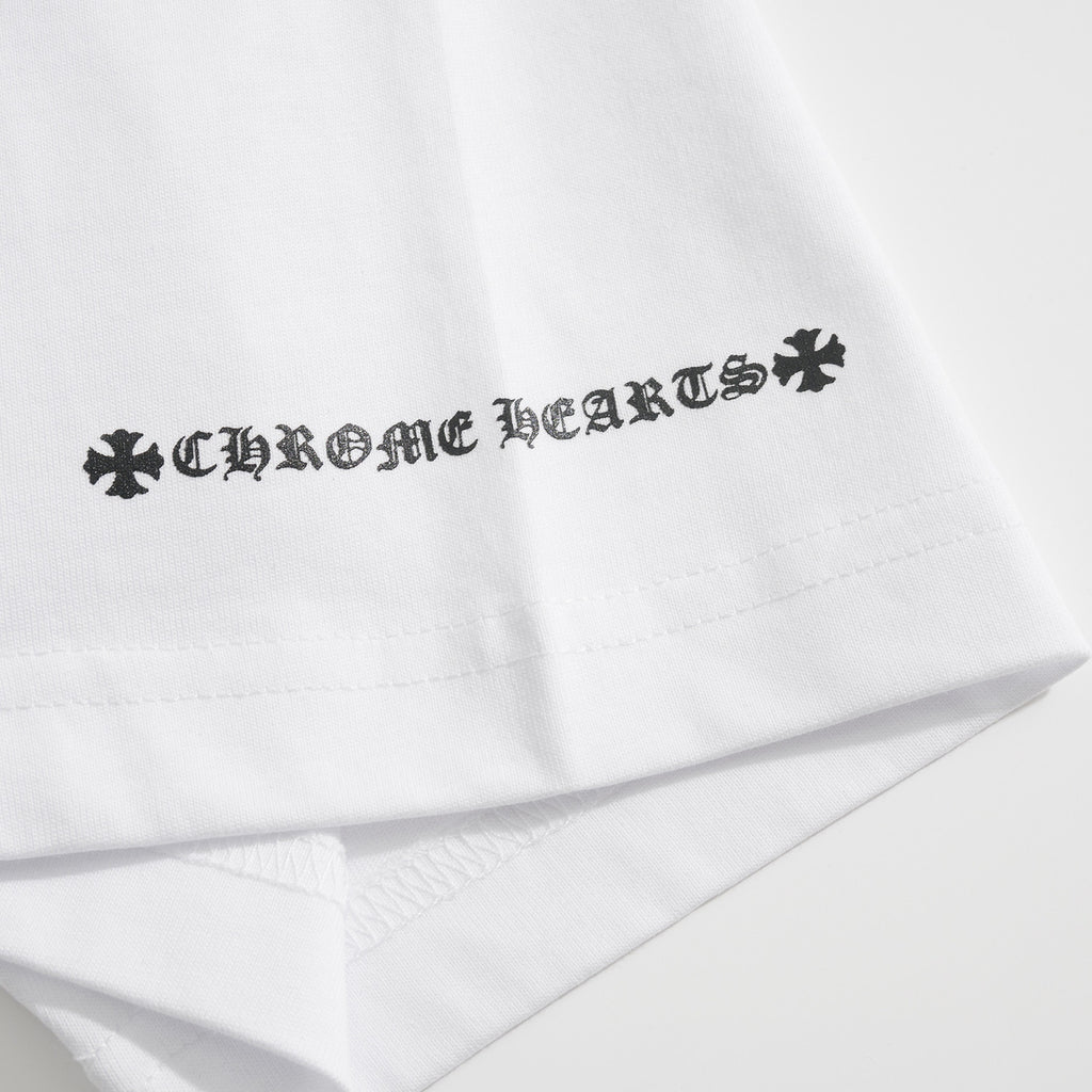 Chrome Hearts Men's Summer Solid Color Round Neck Cotton Casual Short Sleeve T-Shirt #75623
