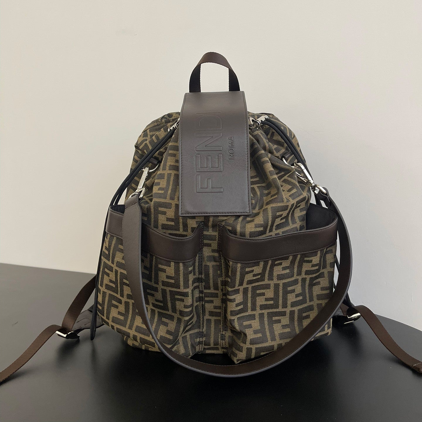 Fendi Unisex Fashion Classic Small Letter Pattern Multi-Function Drawstring Backpack Tote Bag Bags #78817