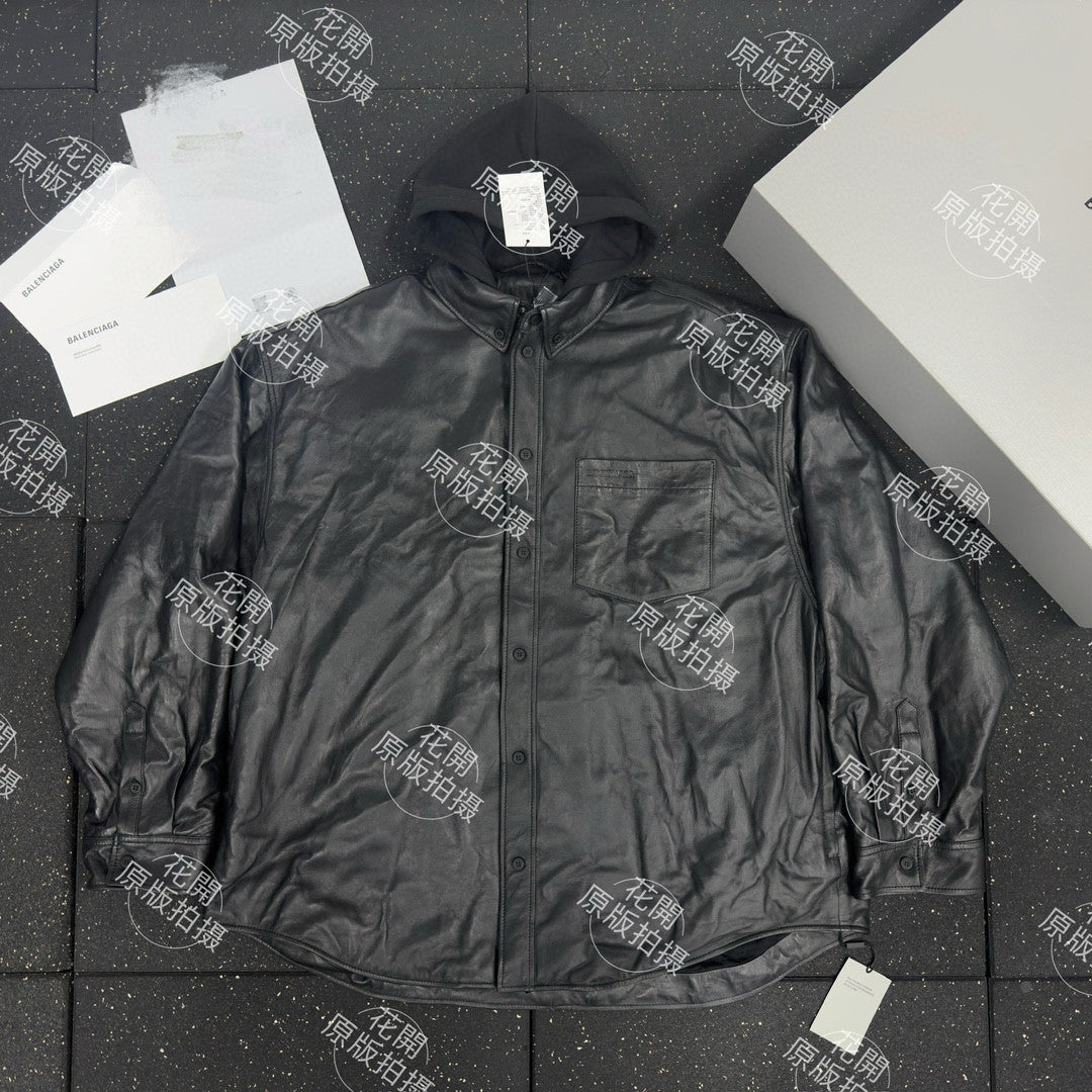 Balenciaga Men's And Women's Spring/Fall Fashion Casual Solid Color Logo Embroidered Hooded Oversized Zipper Long Sleeve Jacket Outerwear Jacket #78576