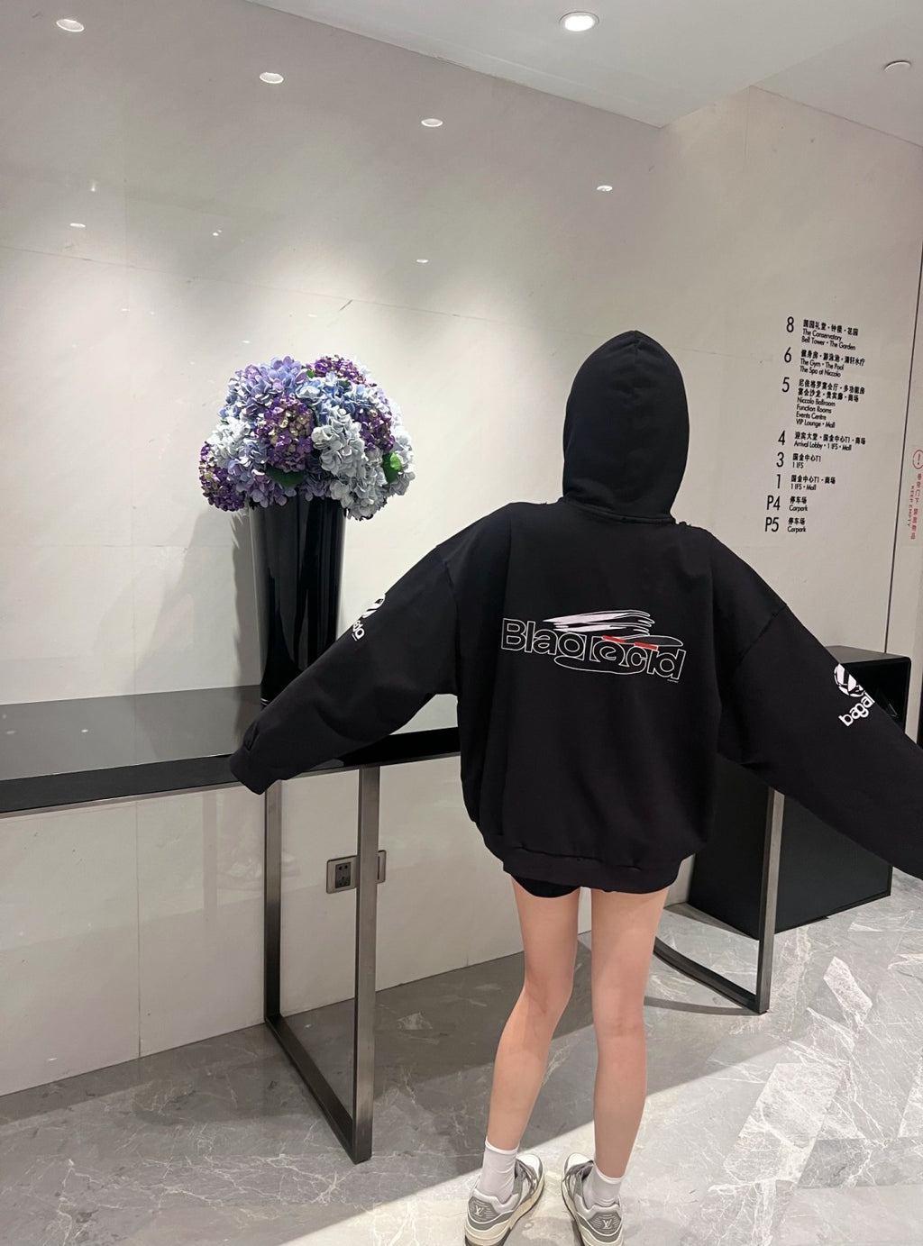 Balenciaga Women's Spring And Autumn Cotton AI Printed Solid Color Long Sleeve Loose Hoodie Sweatshirt #71525