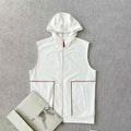 Brunello Cucinelli Men's Hooded Two-Way Zipper Spring & Autumn Solid Color Cotton Sleeveless Waistcoat Vest Ngvp #1765