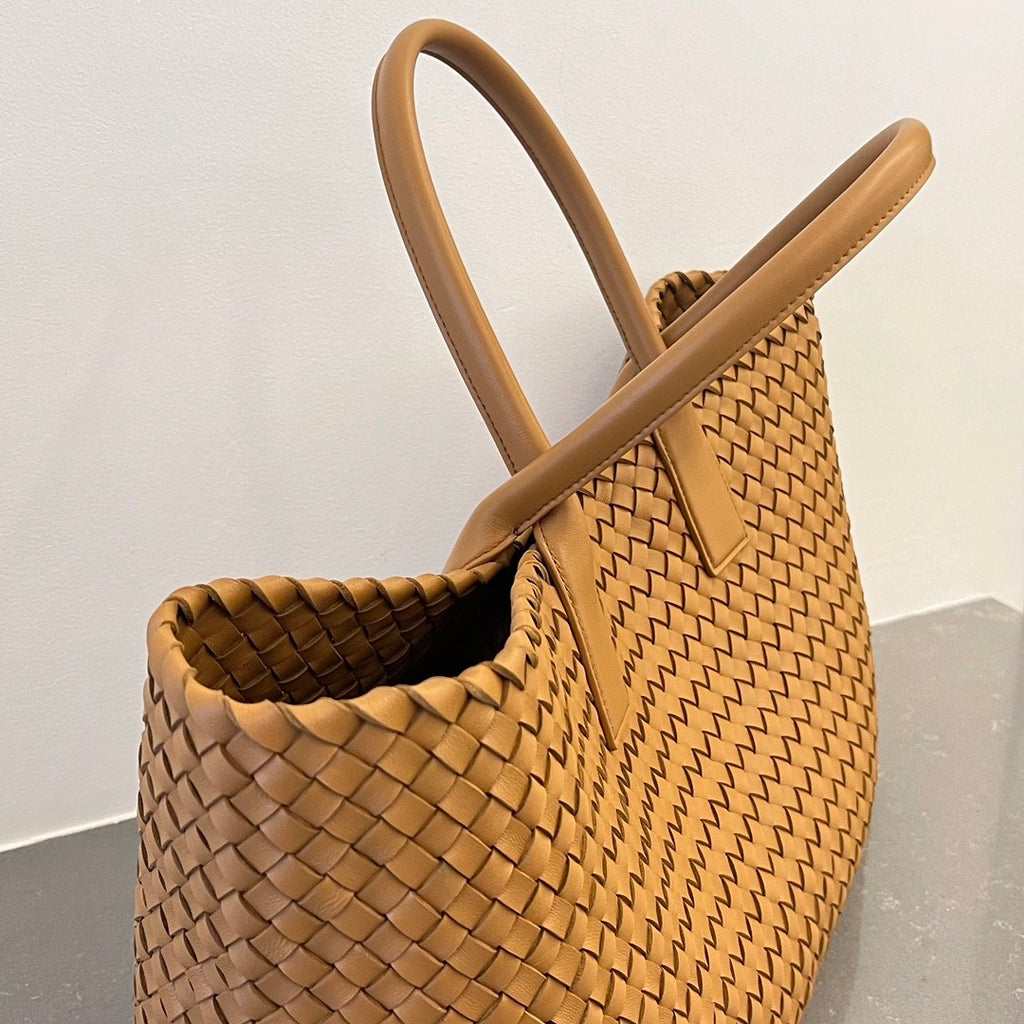 Bottega Veneta Women's Solid Color Sheepskin Woven Shopping Bag Shoulder Handbag Bag Bags #75333