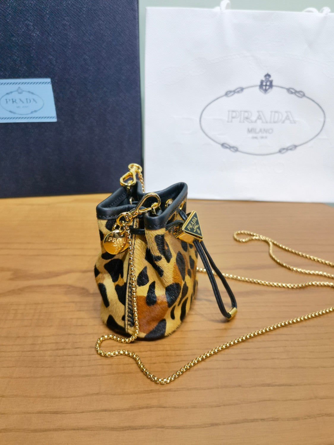 Prada Honey Printed Leather Mini Pouch #300243