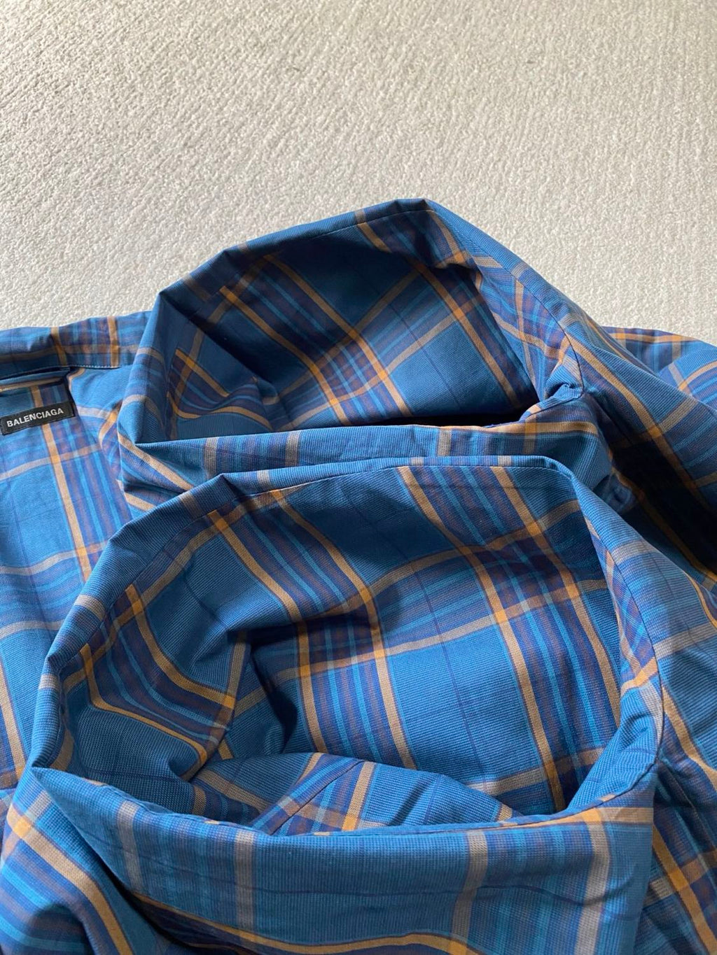 Balenciaga Men's Checkered Cotton Long-Sleeve Spring/Fall Solid-Color Collared Loose-Fit Zipper Shirt Ngvp #2723