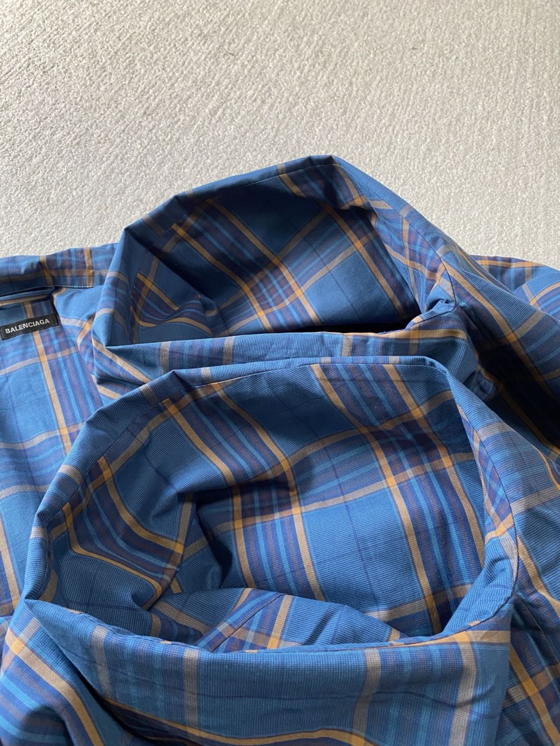 Balenciaga Men's Checkered Cotton Long-Sleeve Spring/Fall Solid-Color Collared Loose-Fit Zipper Shirt Ngvp #2723