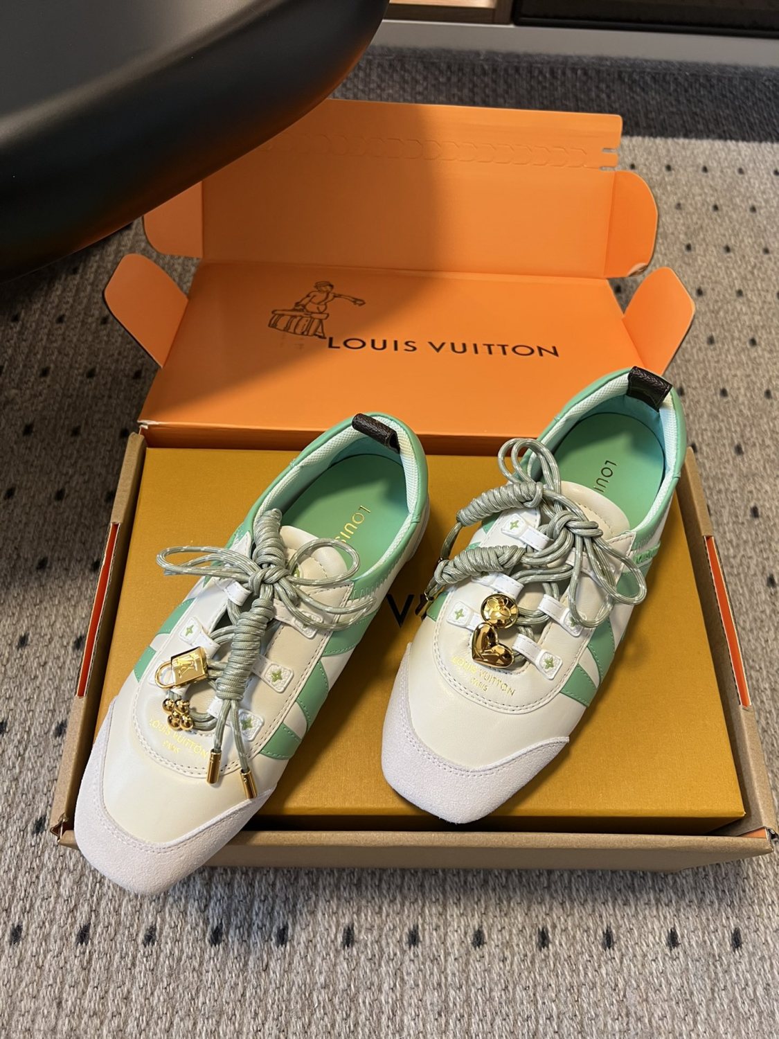 Louis Vuitton LV SNEAKERINA Women's Spring/fall Fashion Casual Round Toe Lace Up Leather Low Top Ballet Style Shoes With Thin Soles Shoes #78176