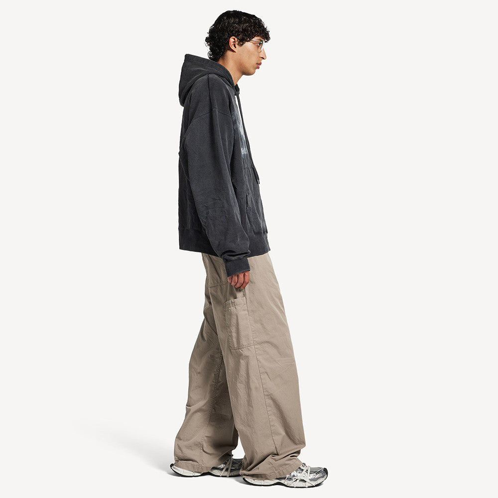 Balenciaga Men's Washed Crayon Loop Oversized Hoodie in Washed Black White #336853