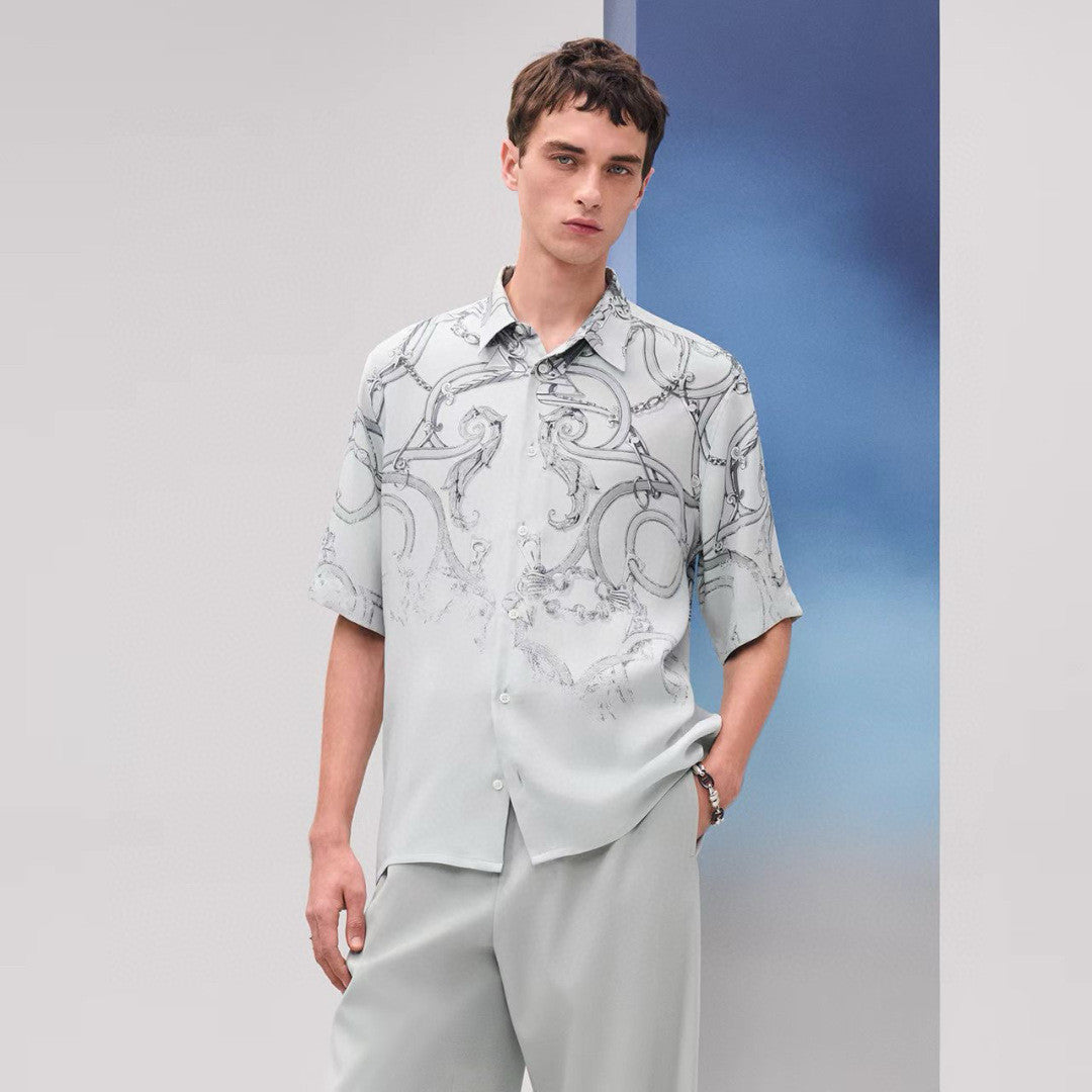 Hermes L'Instruction du Roy Patine Technology Silk Shirt #324920