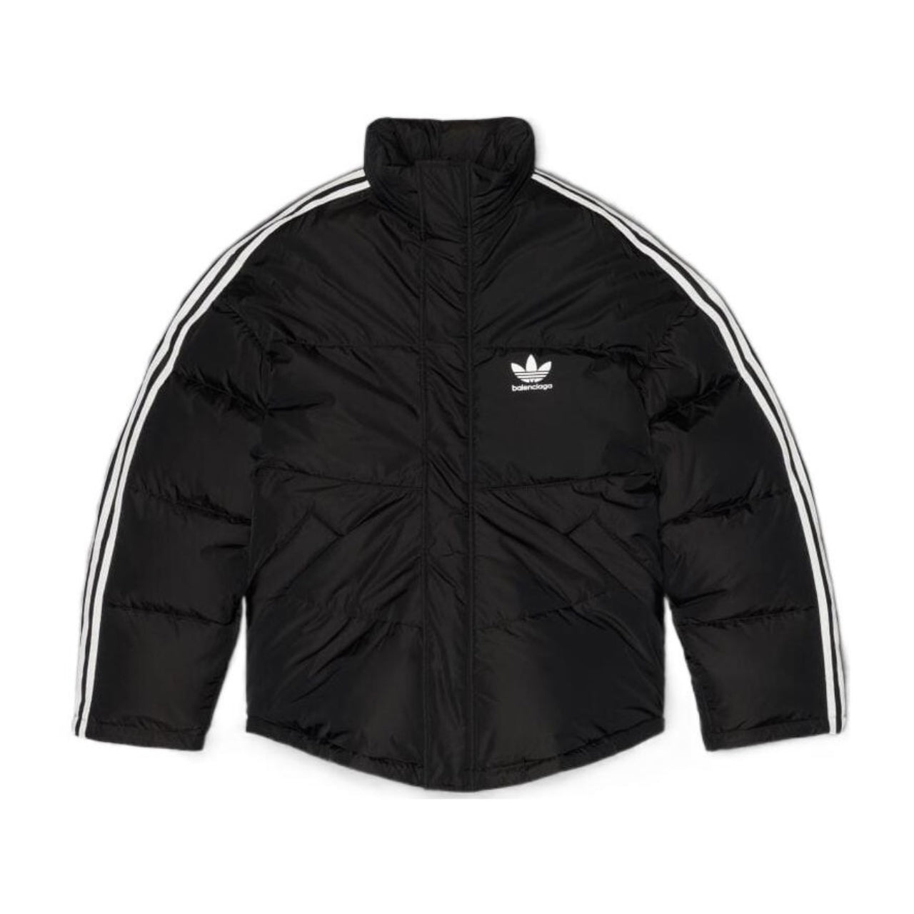Balenciaga X Adidas Men's Winter Black Logo Print Stand Collar Puffer Down Jacket #73539
