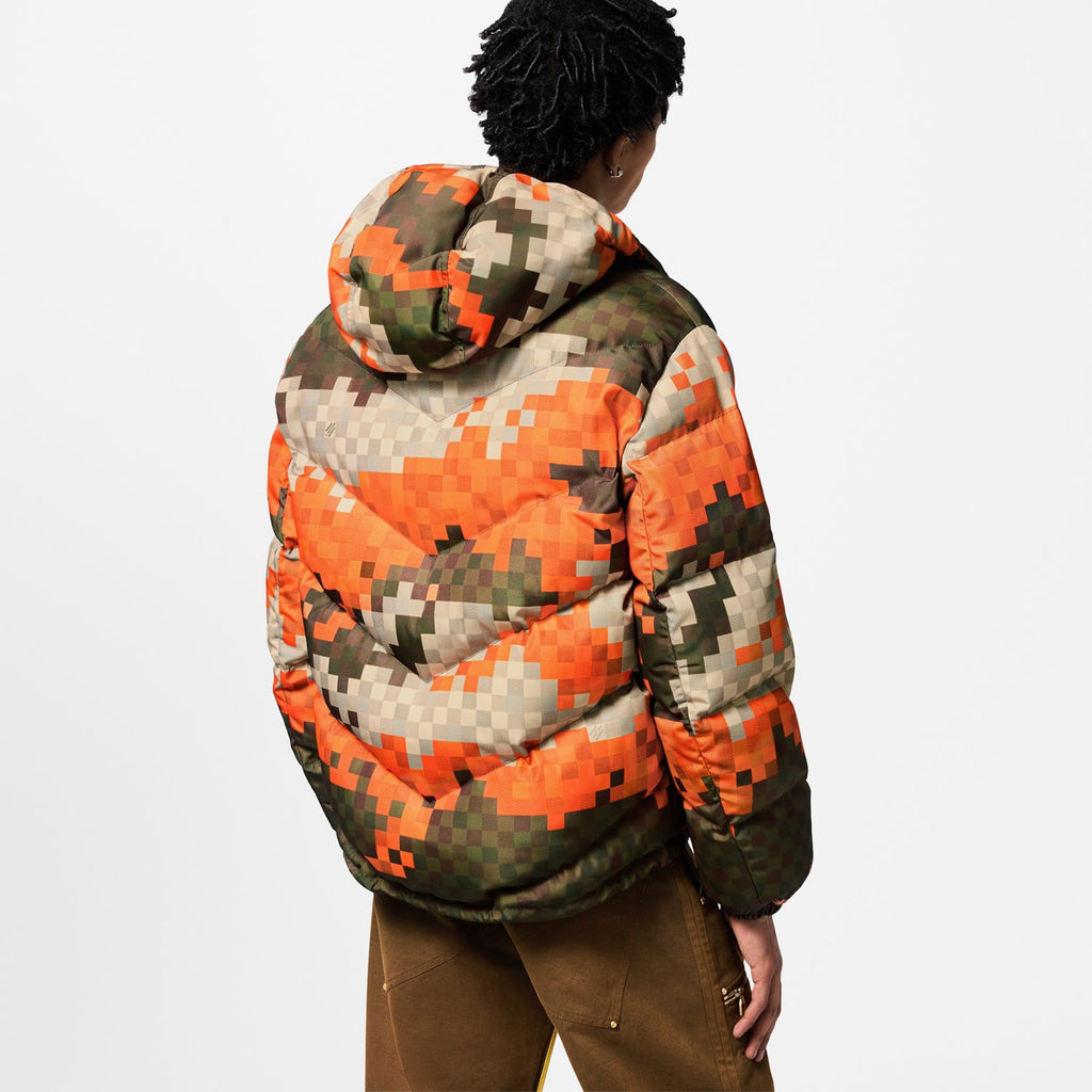 Louis Vuitton Men's Autumn And Winter Checkerboard Check Print Long Sleeve Loose Hooded Puffer Down Jacket Ngvp #9393