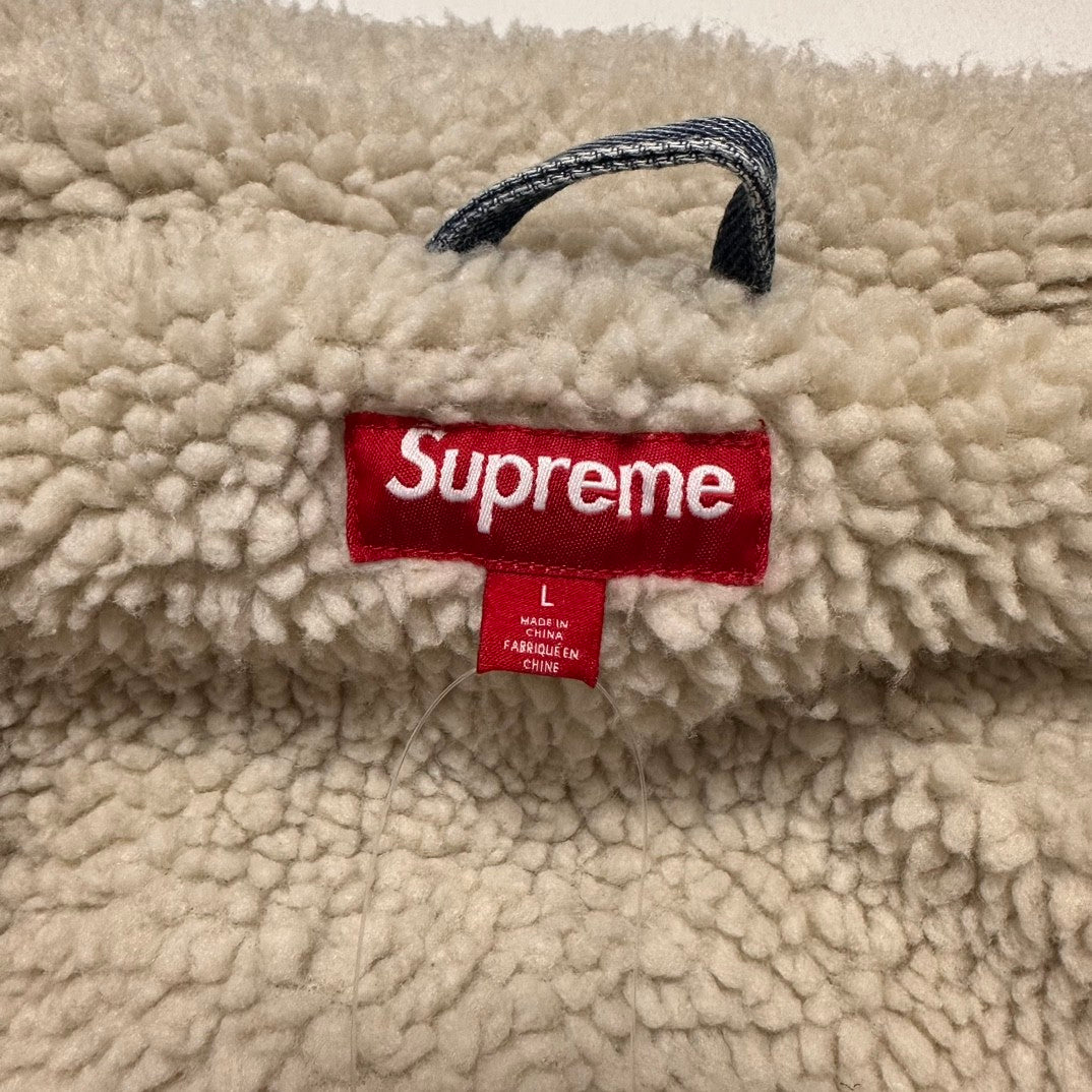 Supreme Men's And Women's Fall And Winter Solid Color Removable Hood Lamb's Wool Lining Long Sleeved Denim Jacket #74563
