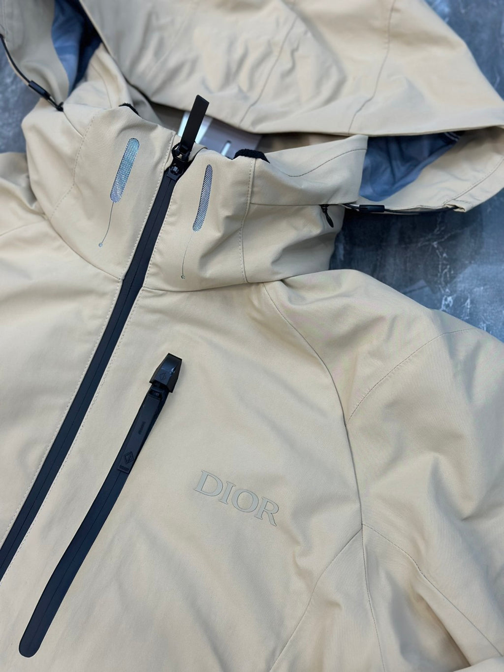 Dior Men's And Women's Fall/winter Fashion Classic Solid Color Hooded Zipper Windbreaker Jacket Solid Color Casual Suspender Pants Workwear Pants Ski Suit Set #79441