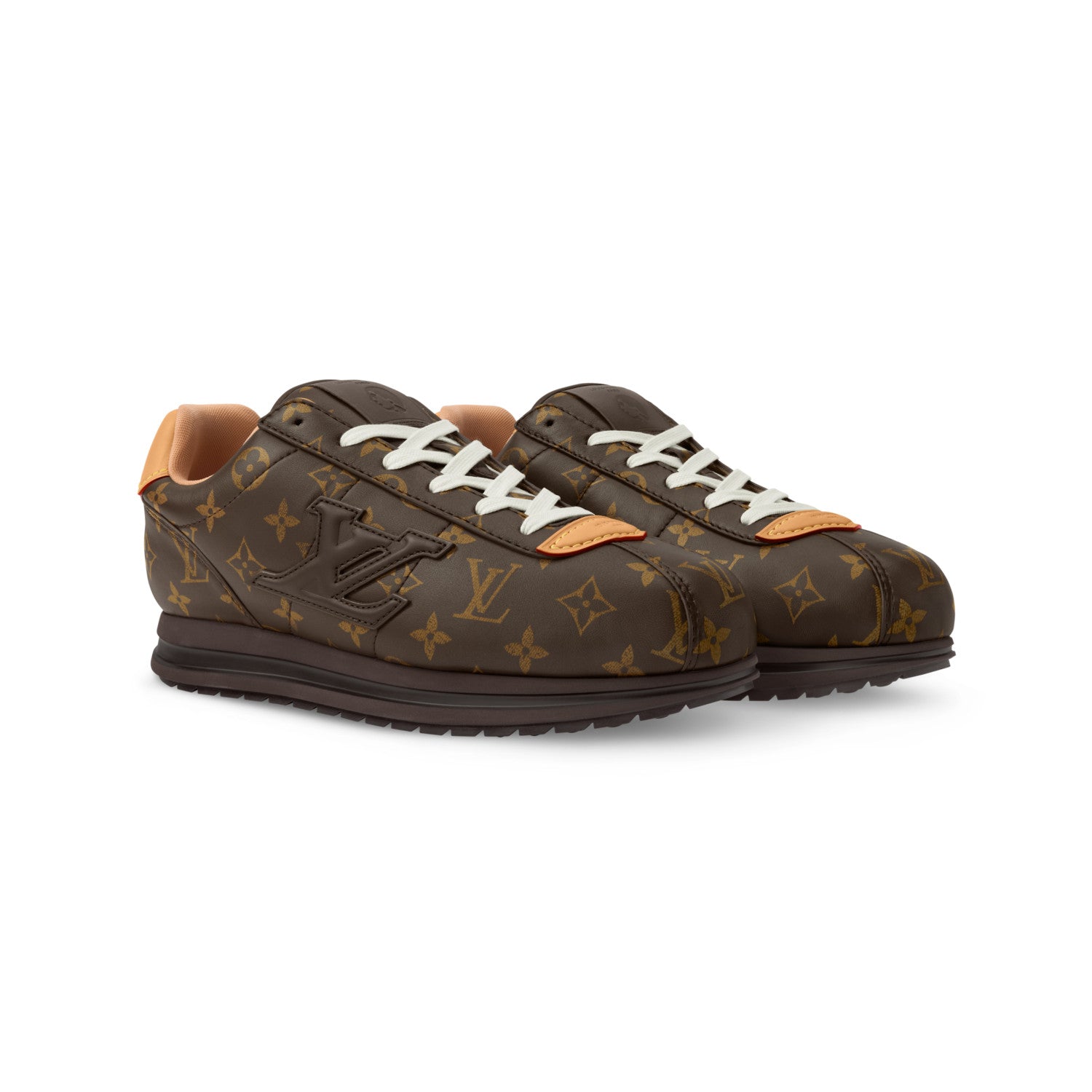 Louis Vuitton LV BUTTERSOFT Men's And Women's Spring/Fall Fashion Casual Round Toe Lace Up Leather Embossed Low Top Sneakers Shoes #78571