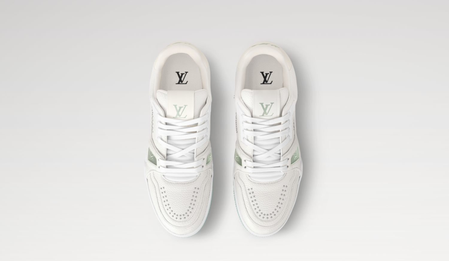 Louis Vuitton Men's & Women's LV Trainer Sneakers All-Season Low-Top Solid-Color Round-Toe Lace-Up Leather Casual Shoes #81532