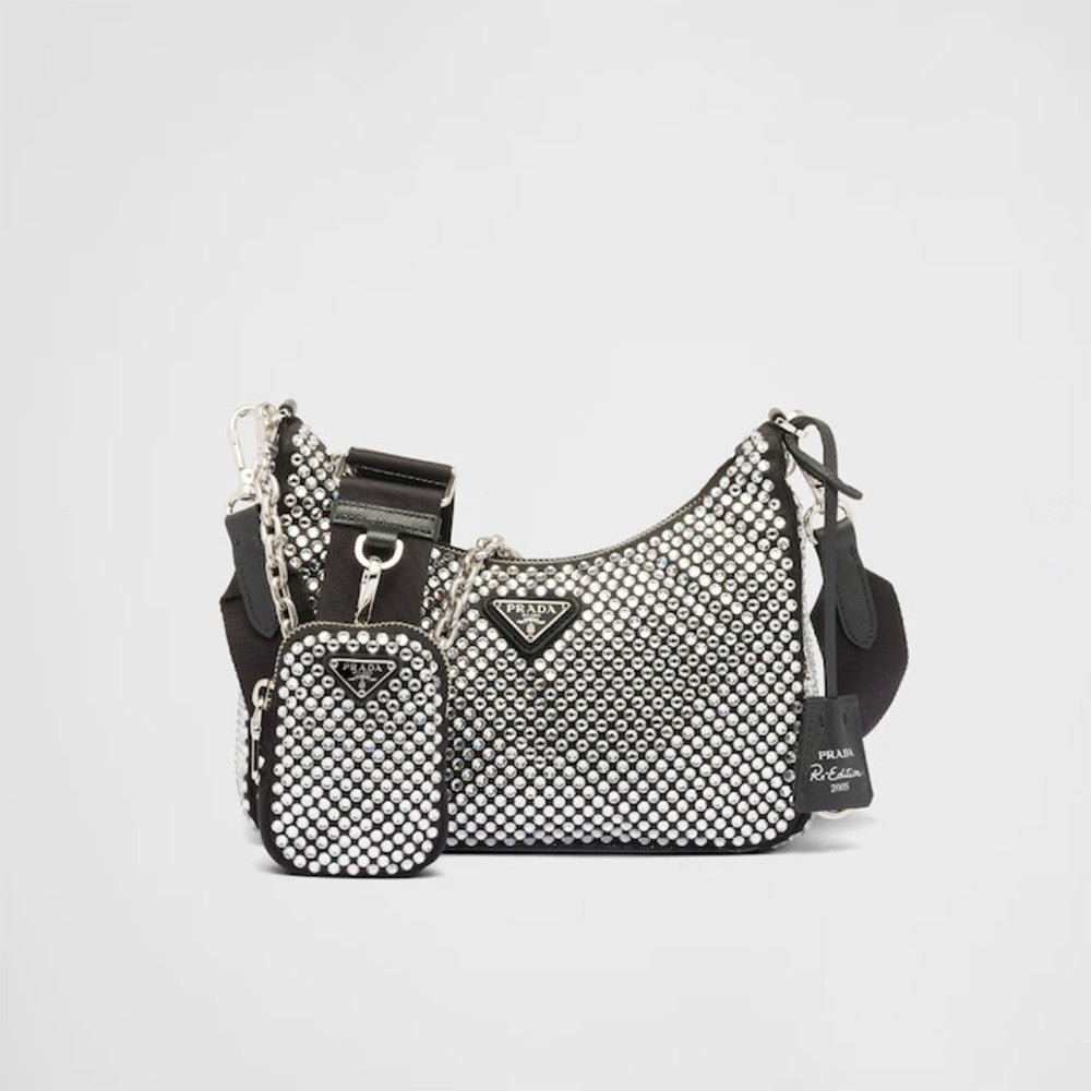 Prada Re-Edition 2005 Rhinestone-Embellished Crossbody Bag #375651