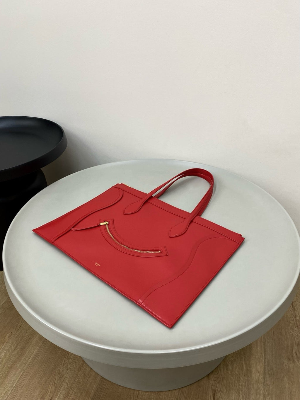 Celine Flat Cabas Smile Leather Bags Handbag Commuter Laptop Bag # 195374