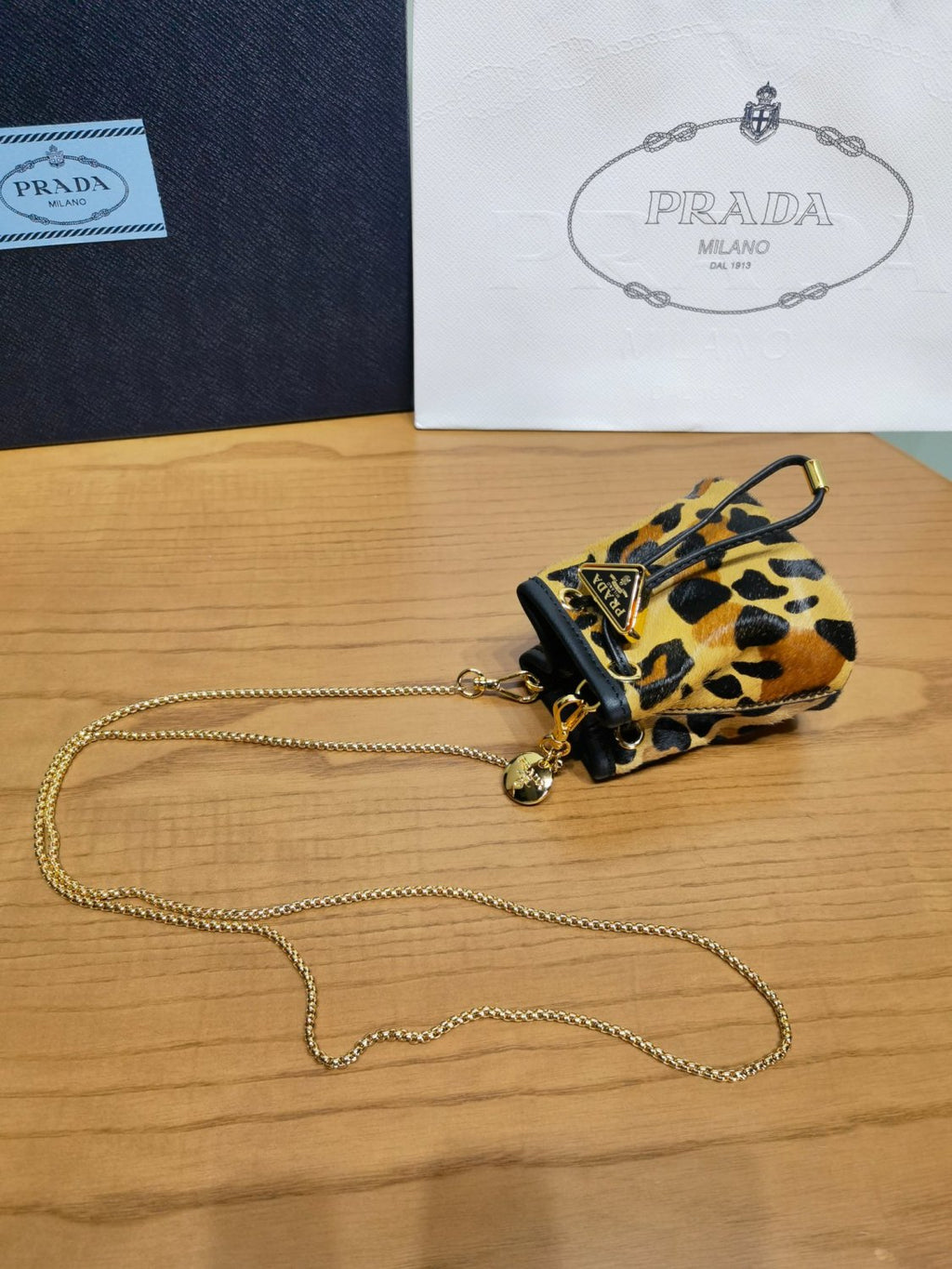 Prada Honey Printed Leather Mini Pouch #300243