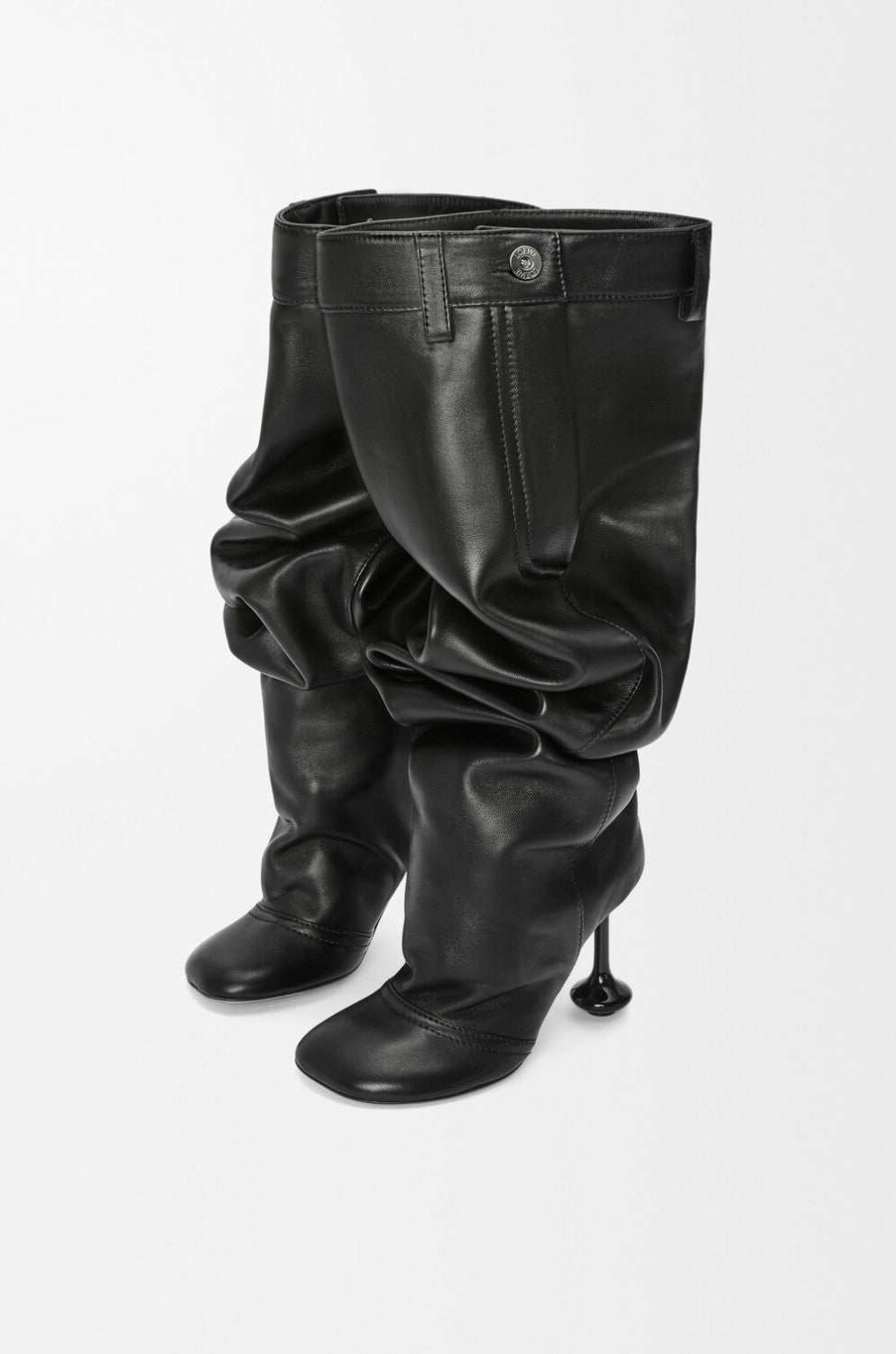 Loewe Women's Over-the-Knee Boots Solid-Color Leather Extra-Long Leg Boots Casual Shoes 10cm Heel Height #81718