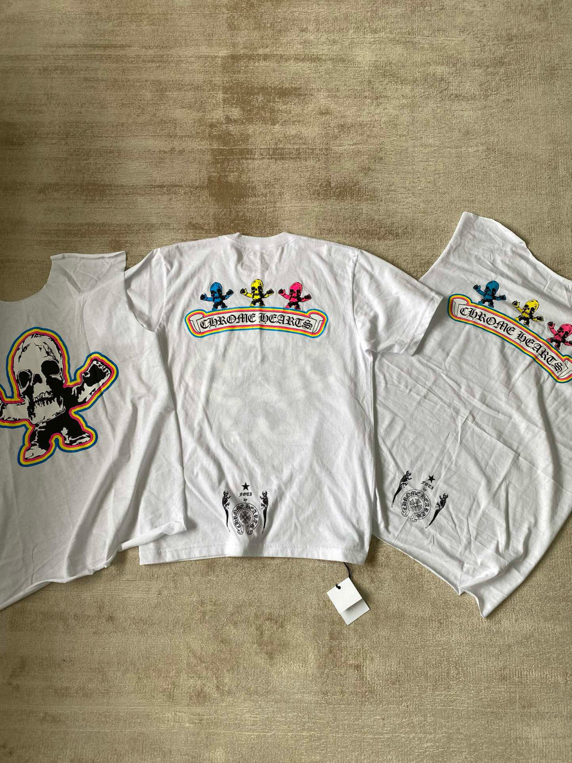 Chrome Hearts Men's Summer Graffiti Graphic Round Face Cotton Short Sleeve T-Shirt #99627
