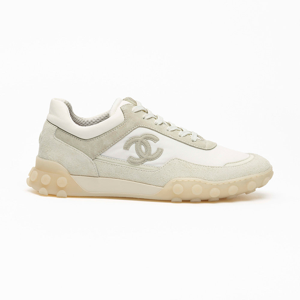 CHANEL Sneakers Mixed Fibers Suede Calfskin Calfskin #380548