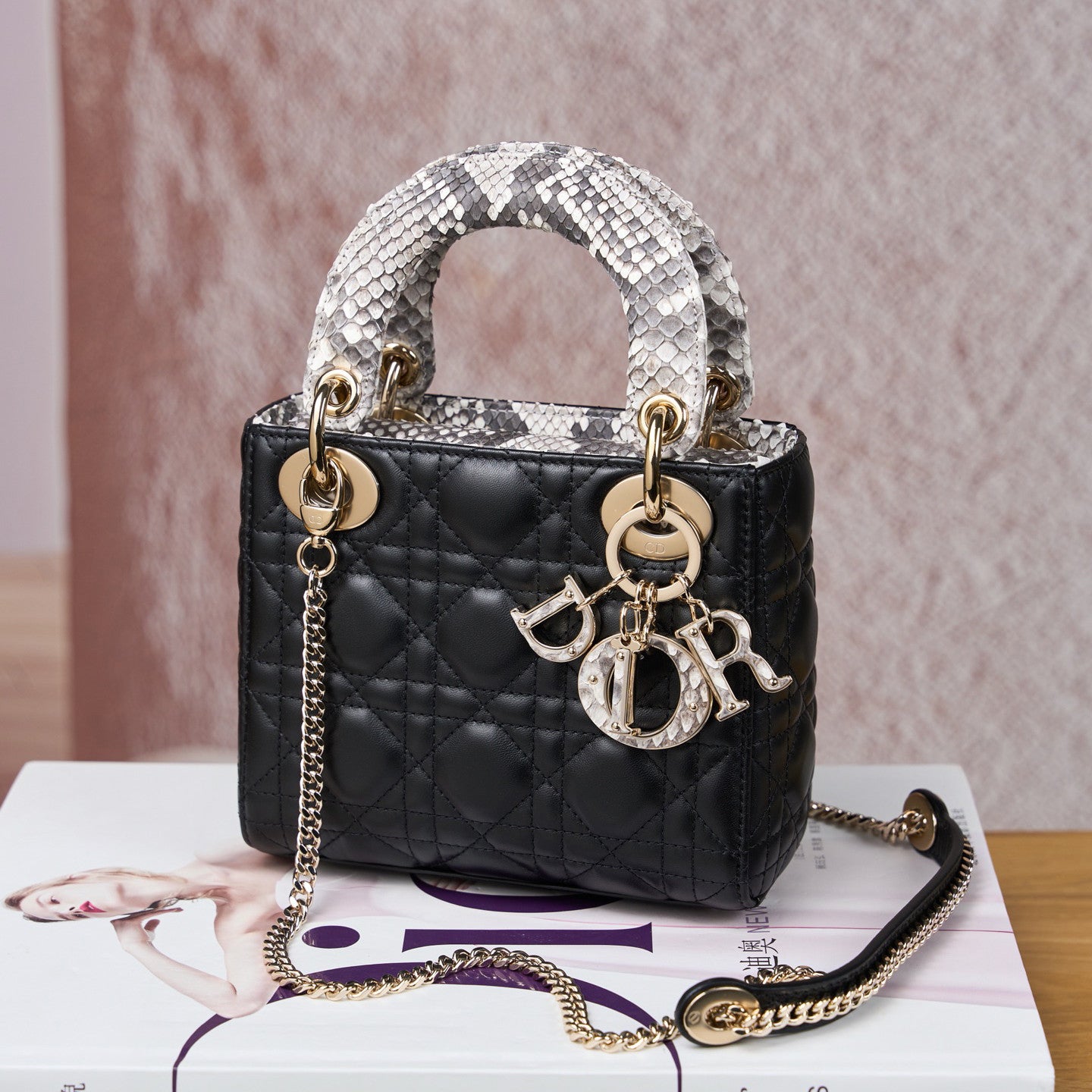 Dior Women's Fashion Classic Logo Badge Decorated Leather Chain Handbag Tote Shoulder Bag Bags #78757