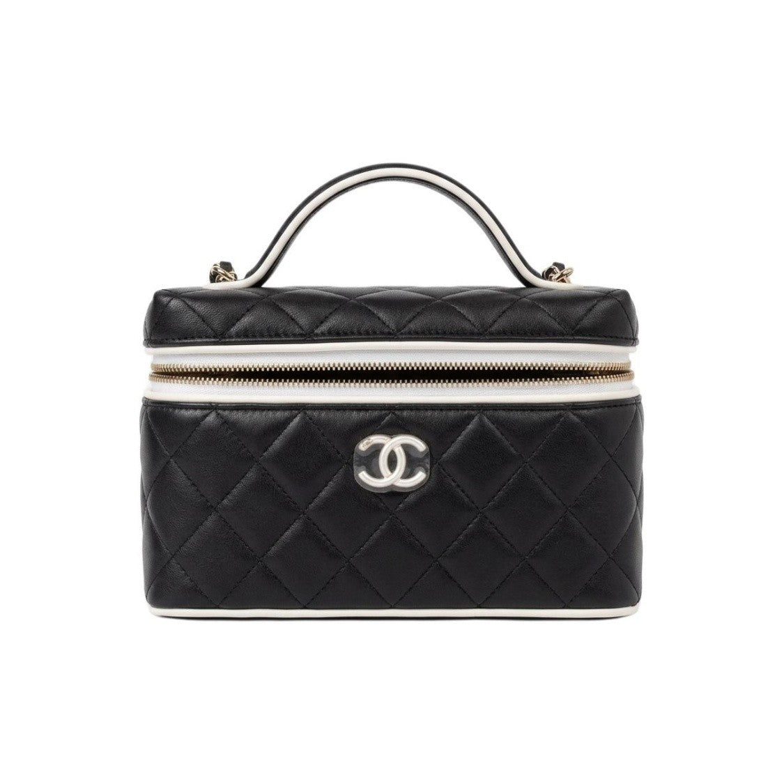Chanel 26 New Arrival Black And White Panda Colour-block Lunch Bag Colour-block Make-up Bag Diamond-quilted Chain-strap Handbag  Lady Bags AP5240 #84323A