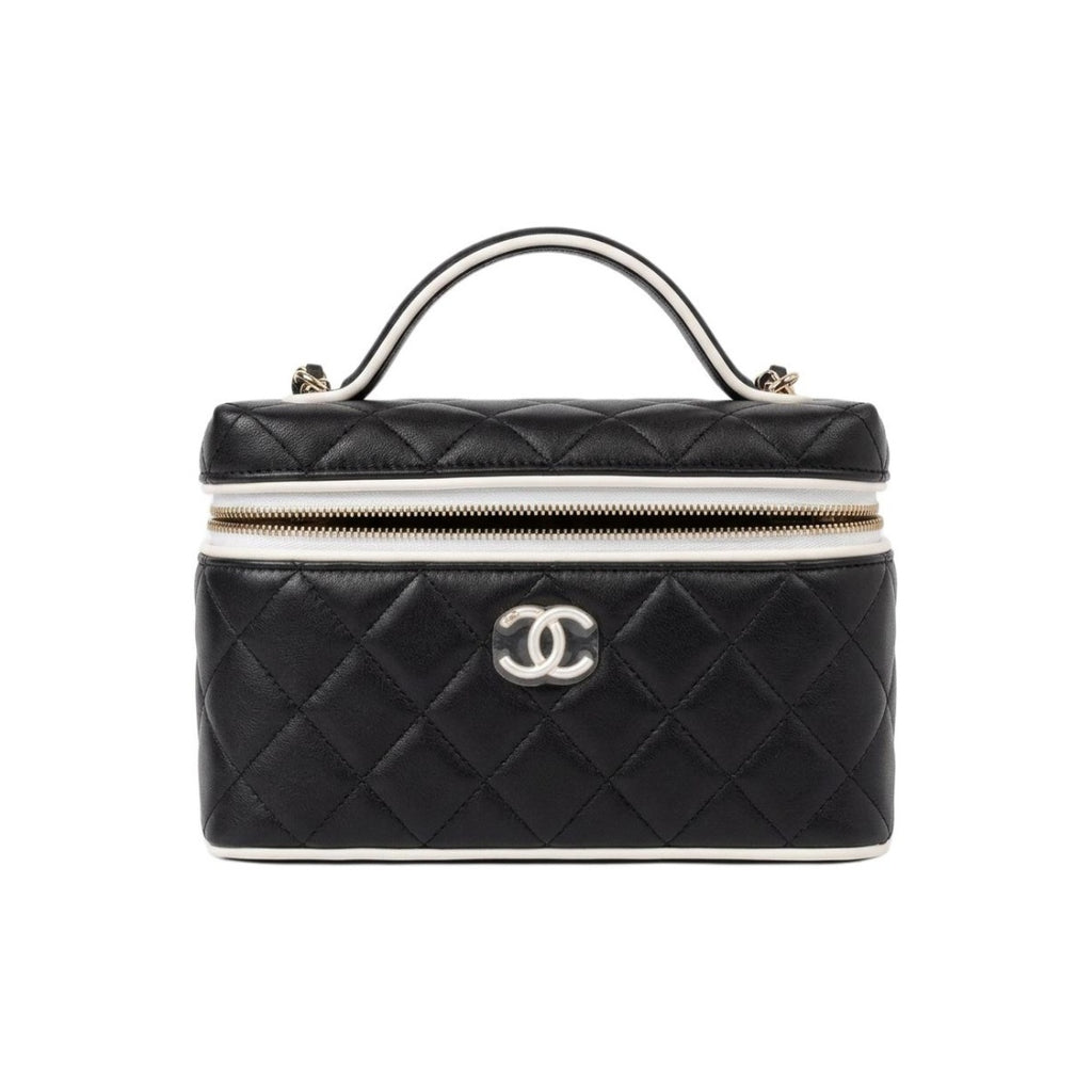 Chanel 26 New Arrival Black And White Panda Colour-block Lunch Bag Colour-block Make-up Bag Diamond-quilted Chain-strap Handbag  Lady Bags AP5240 #84323A