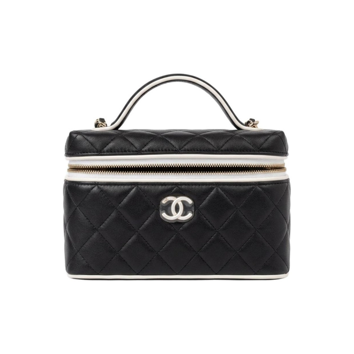 Chanel 26 New Arrival Black And White Panda Colour-block Lunch Bag Colour-block Make-up Bag Diamond-quilted Chain-strap Handbag  Lady Bags AP5240 #84323A
