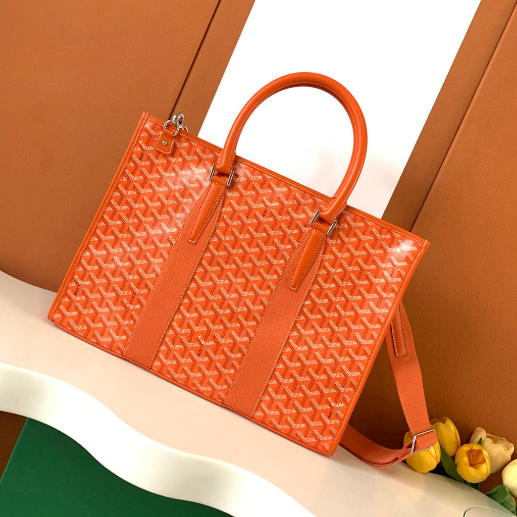 GOYARD Morvan Men's And Women's Y Word Old Flower Full Print Canvas Spell Cowhide Shoulder Crossbody Handbag Briefcase Bag Bags #76426