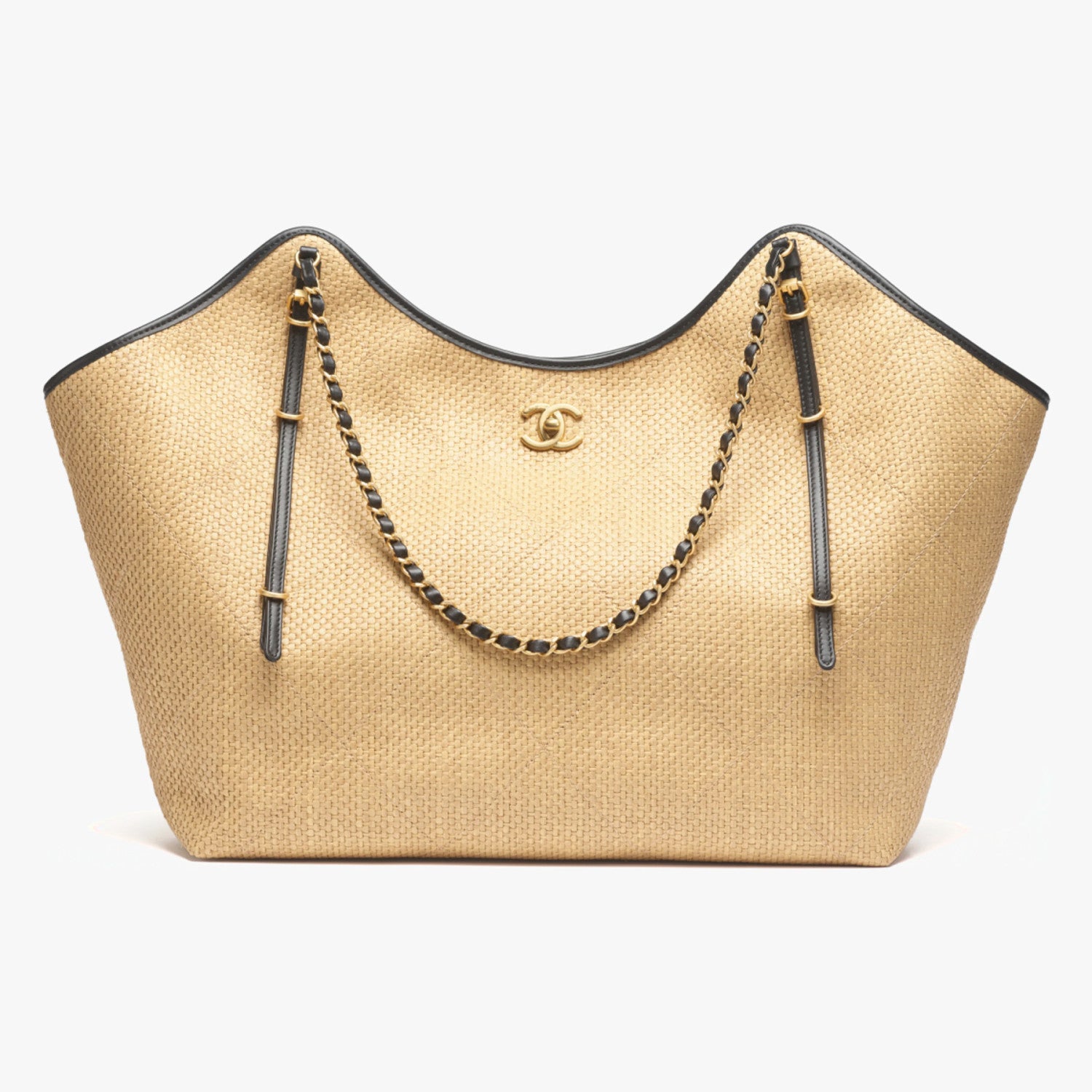 Chanel 26 Early Spring Resort Collection MAXI Tote Bag Gold Metallic Accents Tri-Color Fashion Statement Elegant and Refined Handheld Spacious Tote Bags #194915