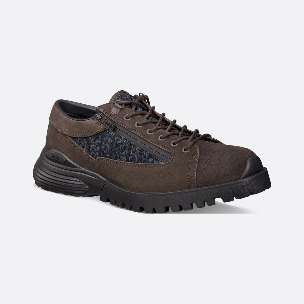 DIOR Comba Men's and Women's Spring/Summer Fashion Casual Solid Color Round Toe Lace Up Suede and Oblique Print Fabric Blend Casual Sneakers Shoes #78729