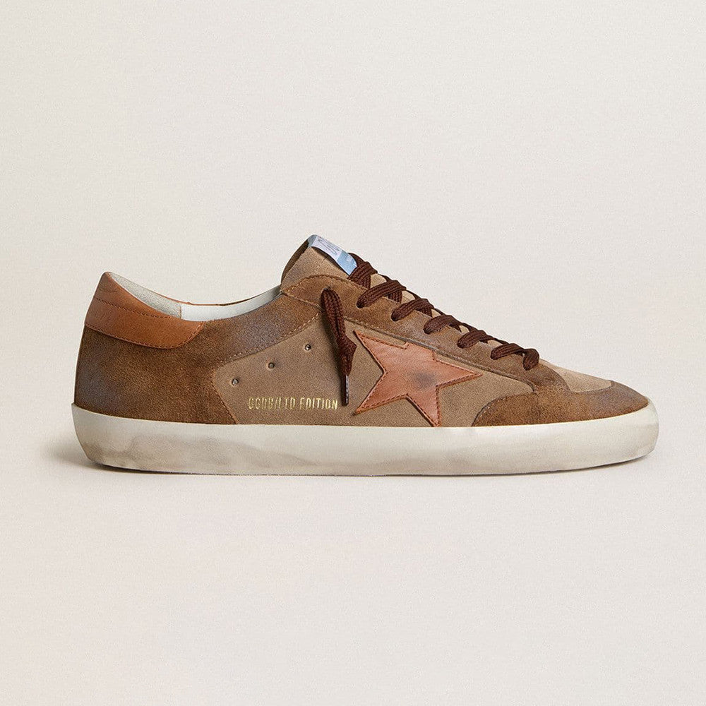 Golden Goose Ball Star in Gray Suede With Leather Star and Nappa Leather #382031