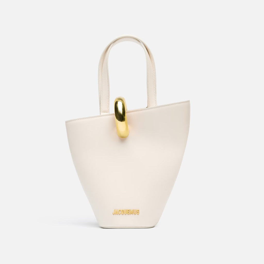 Jacquemus The small Bambola Women's Classic Fashionable Minimalist Detachable Shoulder Strap Metal Buckle Linen Leather Bucket Bag Tote Bag Handbag Bags #78241