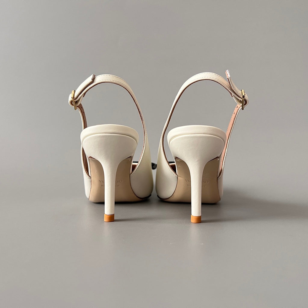 Valentino Bepointy Slingback Pump In Patent Leather And Kidskin 80MM #334525