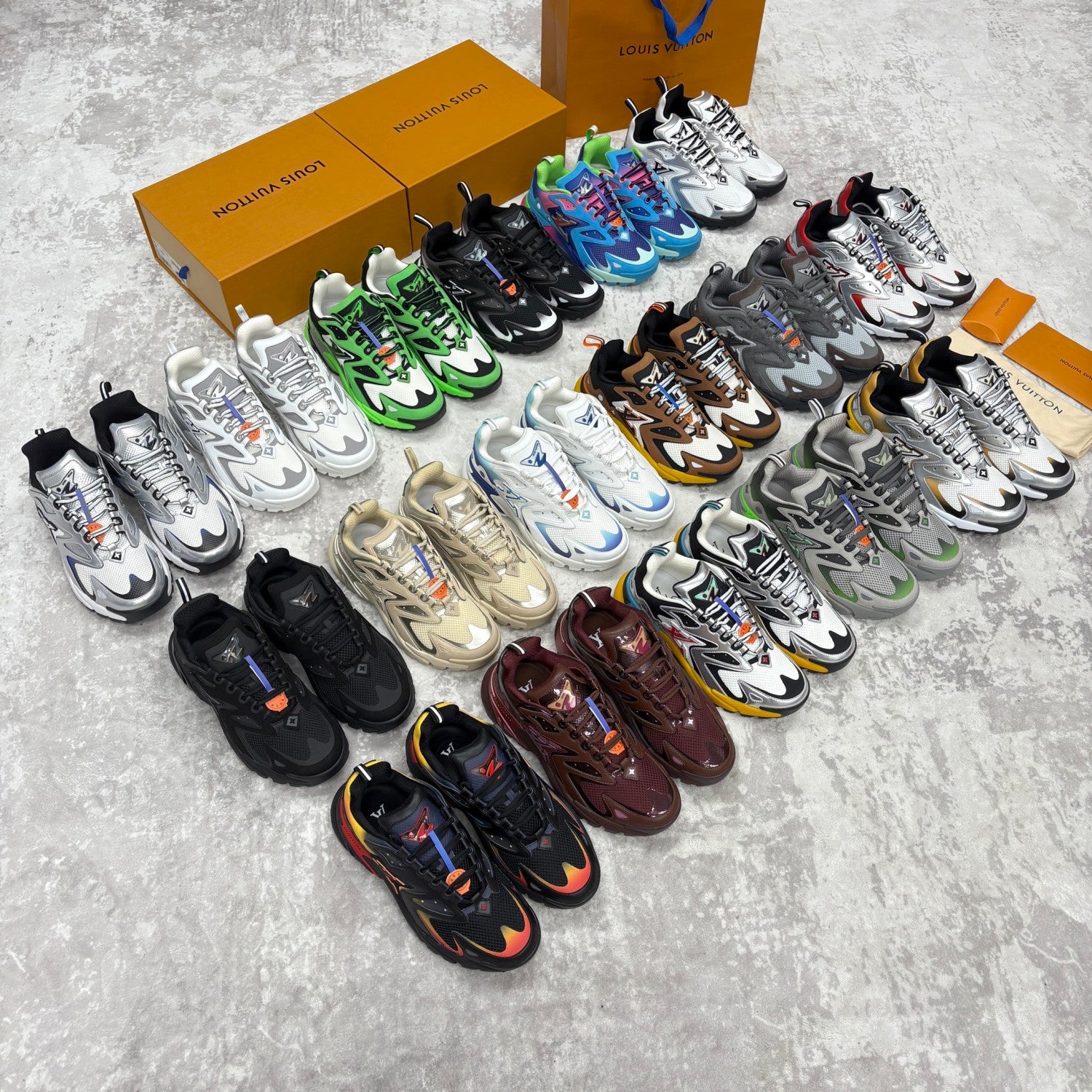 Louis Vuitton LV RUNNER TATIC Men's And Women's Spring/summer Casual Round Toe Lace Up Floral Logo Low Top Casual Sneakers Shoes #78323