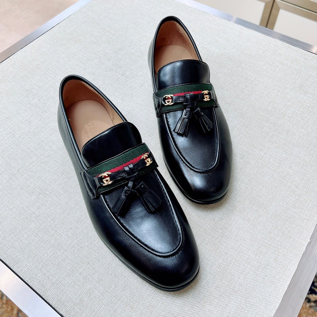 Gucci Men's & Women's Spring/Fall Fashion Casual Round Toe Slip On Leather GG Pattern Leisure Business Shoes #78666