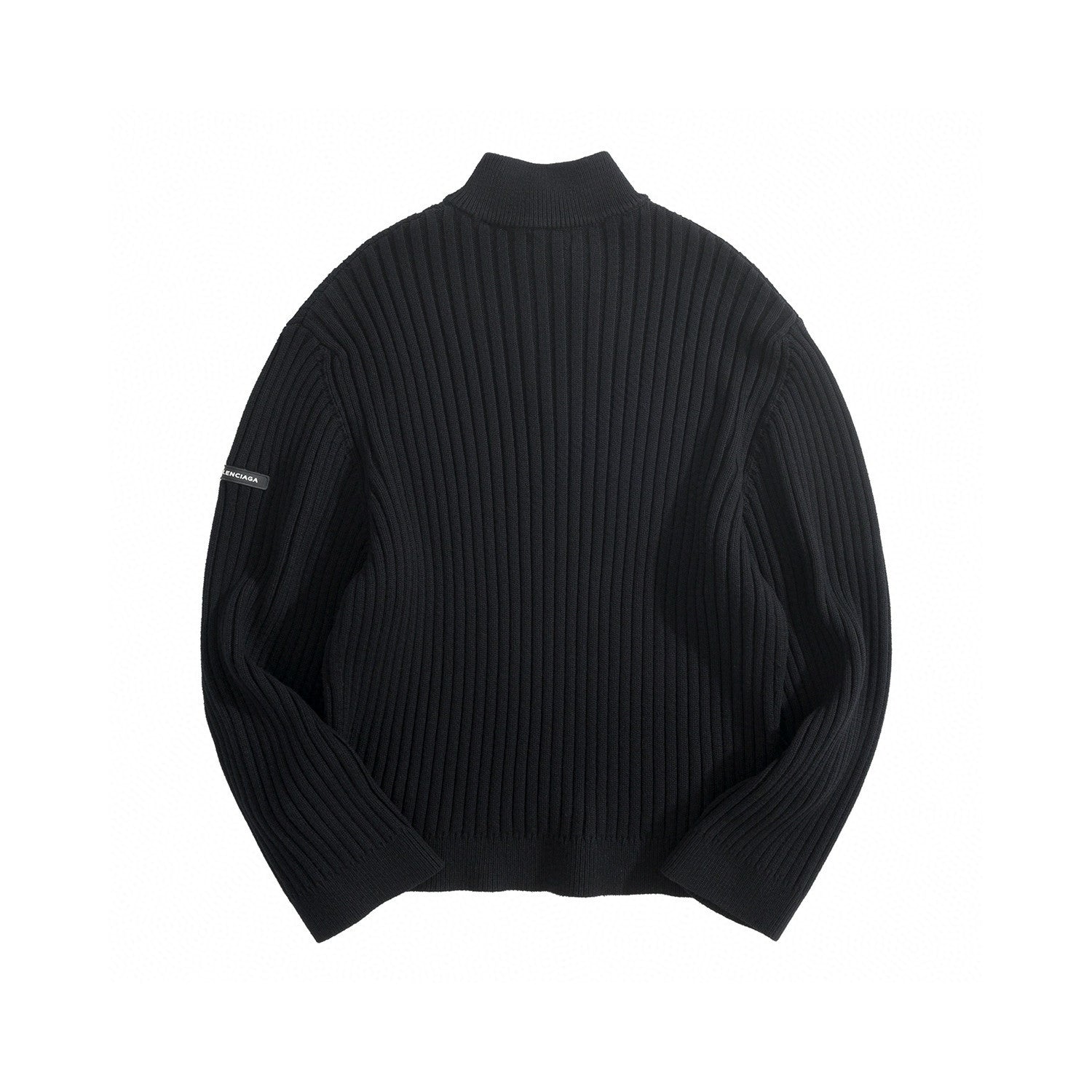 Balenciaga Men's And Women's Spring/Fall Fashion Classic Solid Color High-Neck Pullover Half Zip Ribbed Sweater #78716