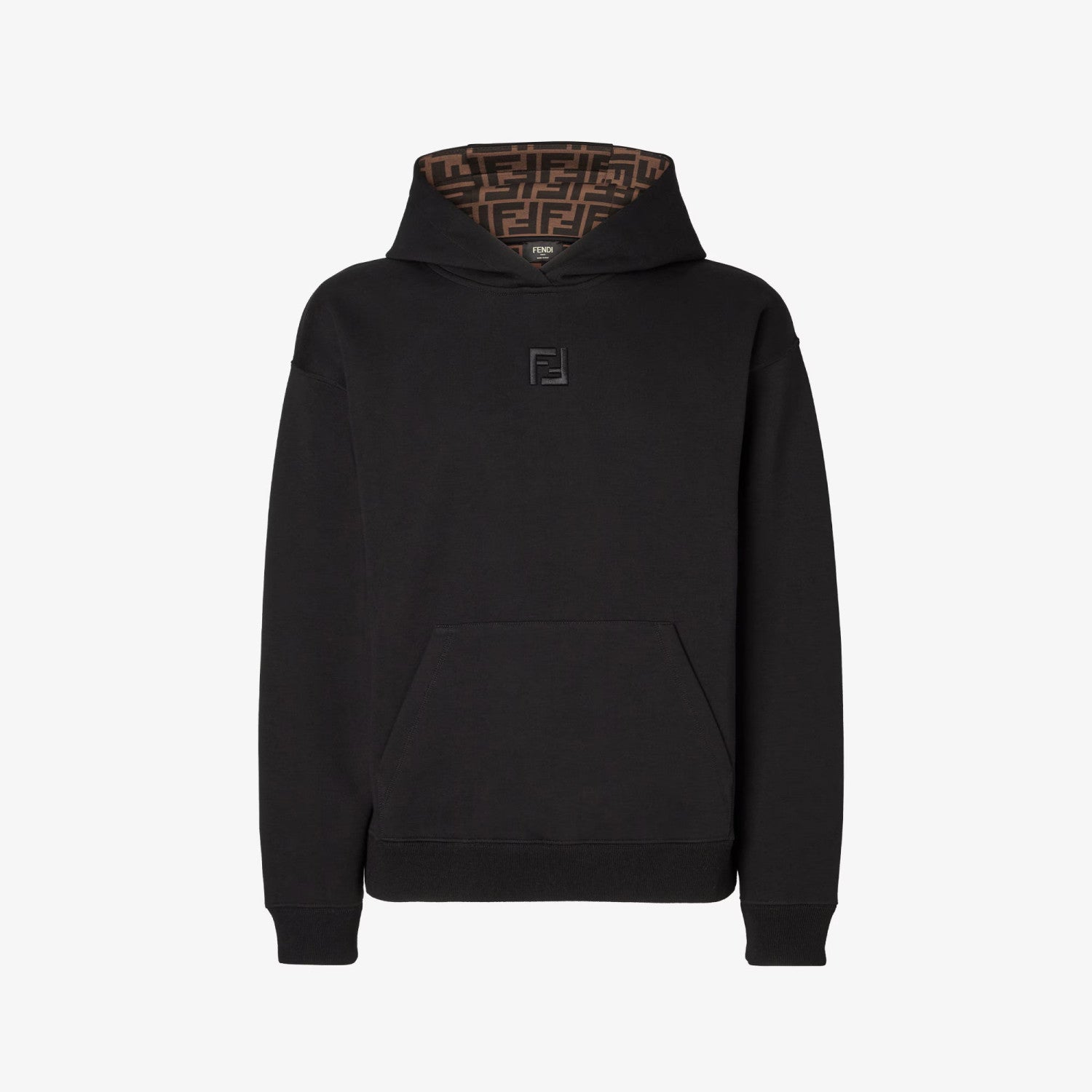 Fendi Men's And Women's Fashion Casual Solid Color Cotton Hooded Embroidered Long Sleeve Sweatshirt #78873