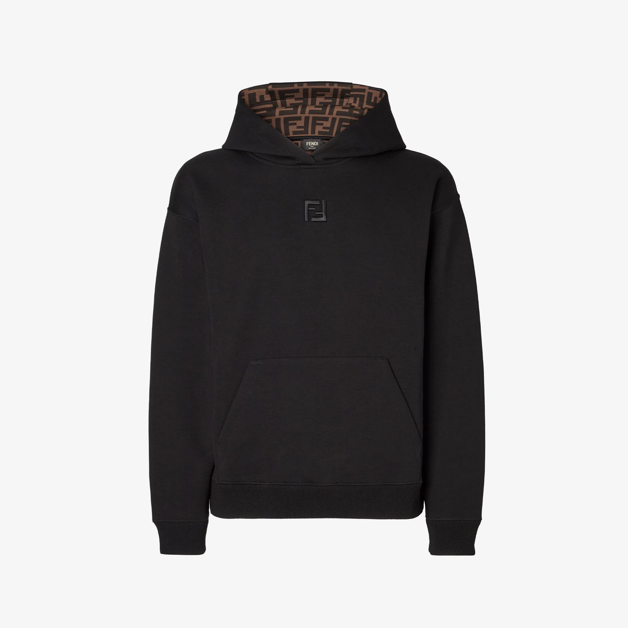 Fendi Men's And Women's Fashion Casual Solid Color Cotton Hooded Embroidered Long Sleeve Sweatshirt #78873