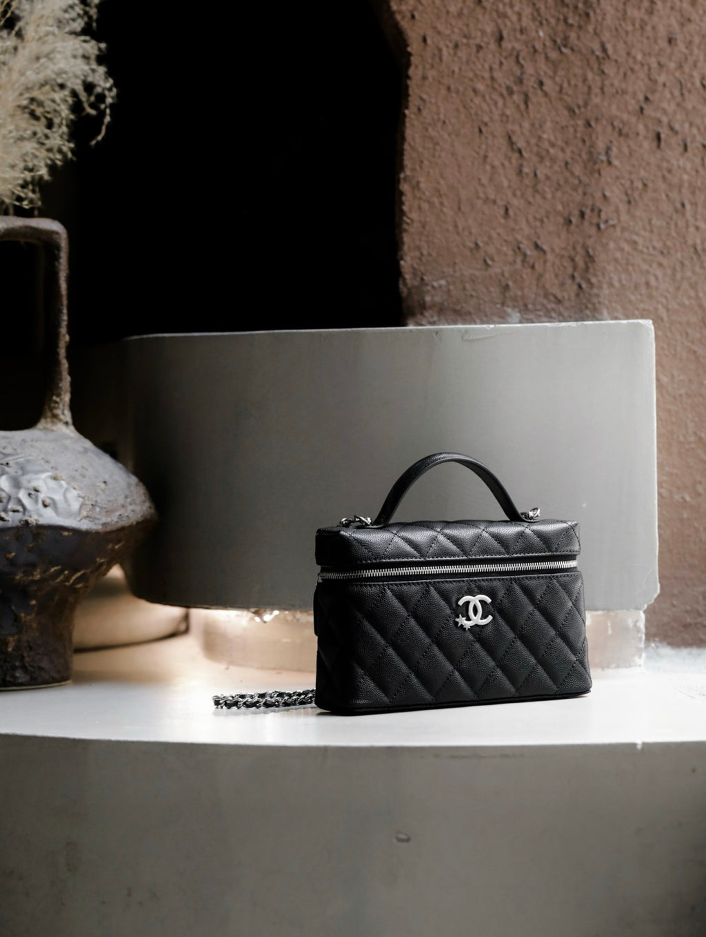 Chanel Meteor Series Star Lunchbox Bag Cosmetic Bag Box Luxury Black Leather Premium Banquet Bags Ap4854 #81422