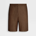 Ermenegildo Zegna Men's Summer Mid Waist Straight Solid Color Linen Casual Shorts Ngvp #1234
