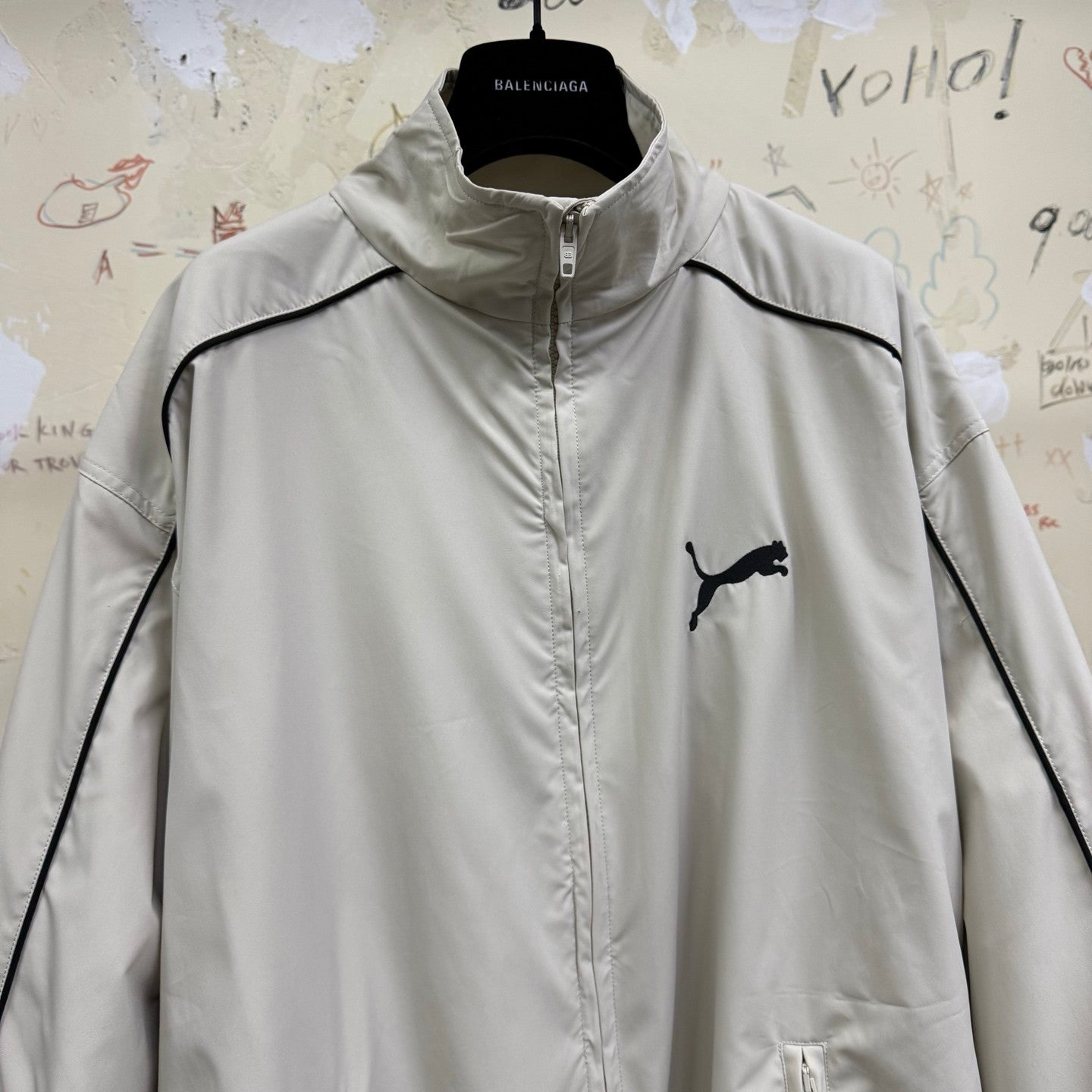 Balenciaga PUMA TRACKSUIT Men's And Women's Spring/Fall Fashion Casual High Neck Zipper Vintage Long Sleeve Sports Jacket #79475